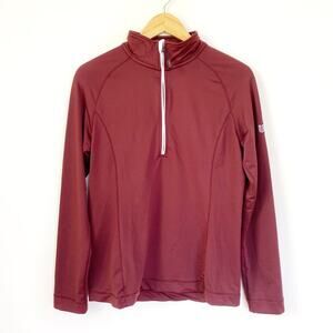 CBUK Branded Quarter Zip Pullover Jacket Burgundy Small